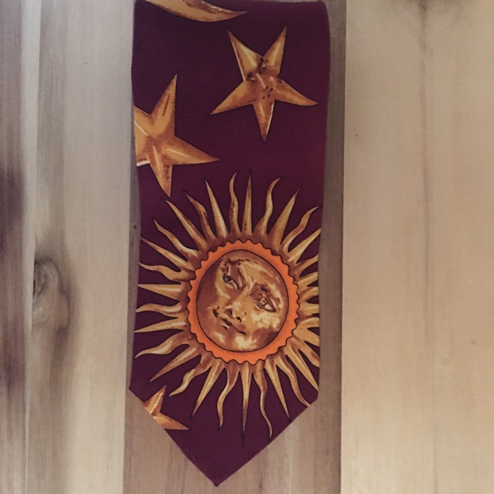 Vintage The Limited Men’s Statement Celestial Print Silk Tie Wardrobe Accessory